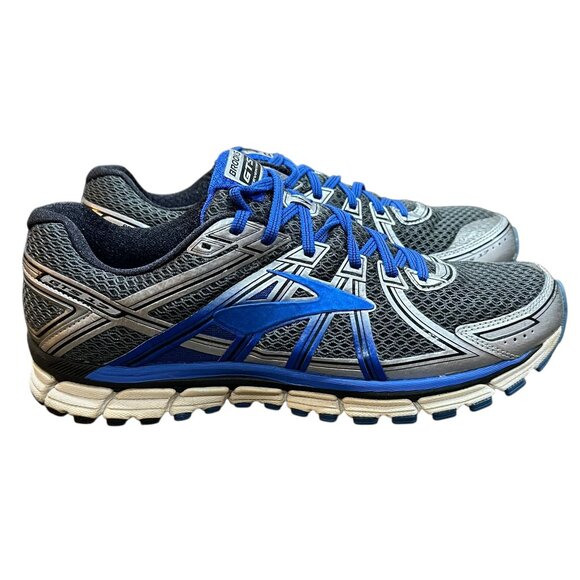 Men's Brooks Adrenaline GTS Seventeen Blue‎ Silver Running Sneakers Size 12.5 - Picture 1 of 9
